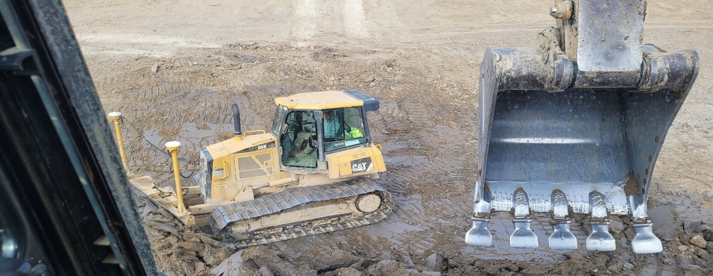 Excavation work at a civil construction site