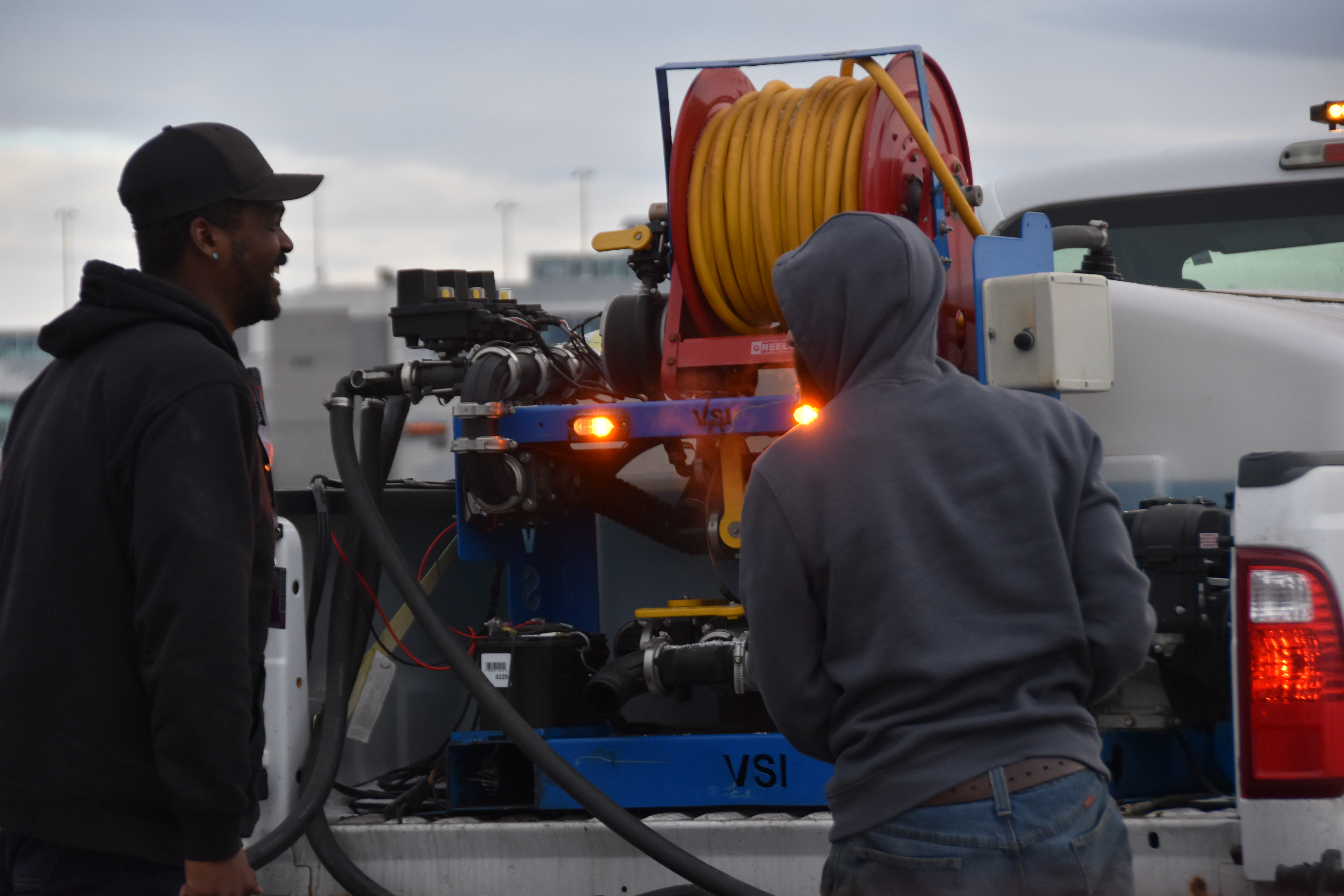 Spray truck loaded with B42 deice chemical